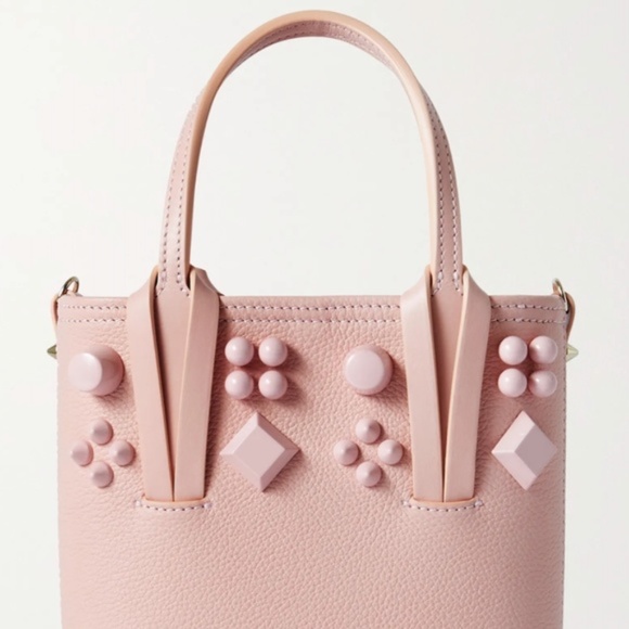 🆕 CHRISTIAN LOUBOUTIN Calfskin Empire Spike Studded Mini NorthSouth Cabata Tote - Picture 3 of 12
